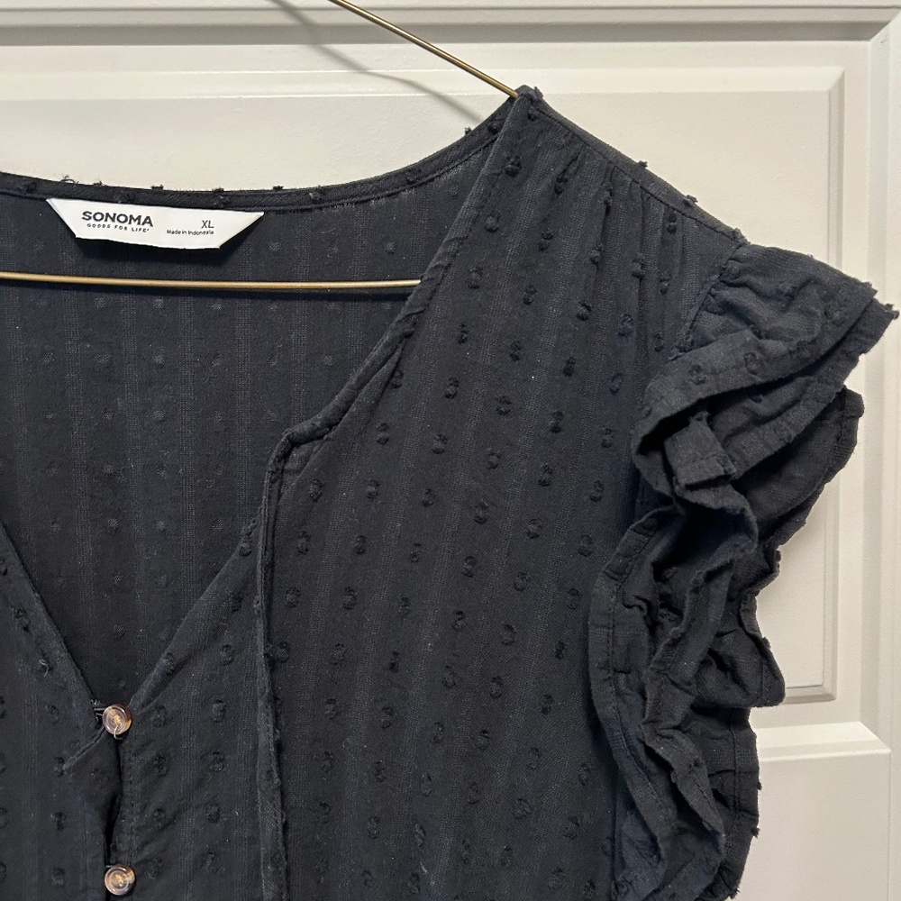 Black maxi dress with buttons